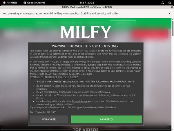 Milfy Login Information