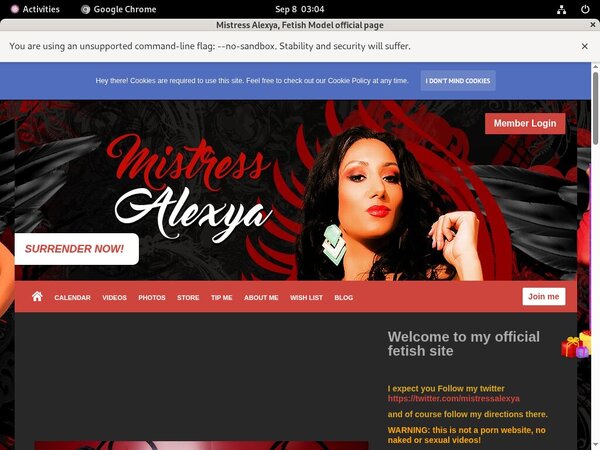 Mistress Alexya Billing Page